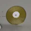 50 Yards Gold Glitter Ribbon 3/8 Inch, Sparkly Thin Solid Fabric Ribbon for Gift Wrapping, Crafts, Holiday Wedding Birthday Party Decoration Floral Bouquet, Metallic Gold Ribbon Roll