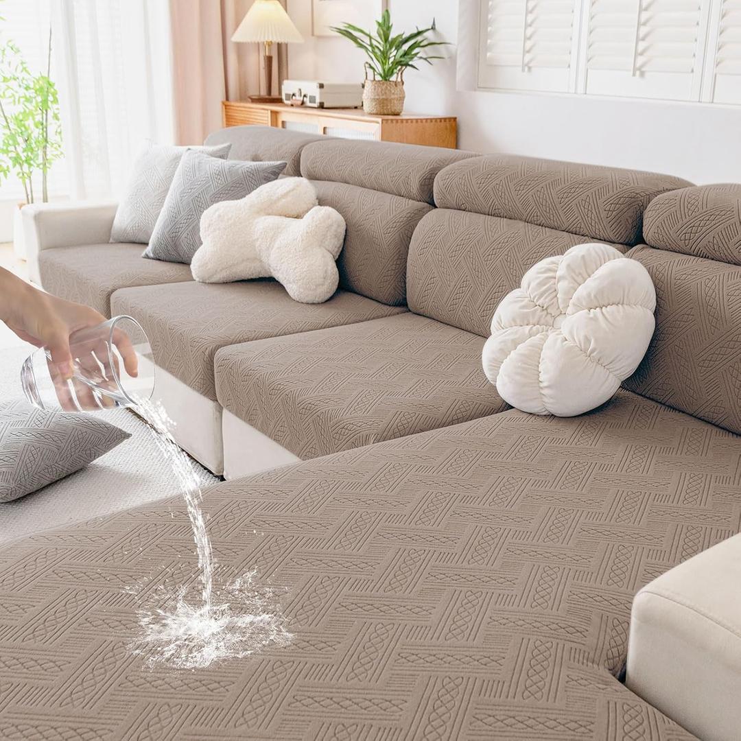 hyha Waterproof Couch Cushion Covers for Sectional Sofa, Sofa Slipcover Washable, Sectional Chaise Lounge Couch Covers L Shape for Pets with Elastic Bottom(Chaise, Camel) hyha Waterproof Couch Cushion Covers for Sectional Sofa, Sofa Slipcover Washable, Sectional Chaise Lounge Couch Covers L Shape for Pets with Elastic Bottom(Chaise, Camel)