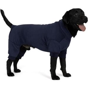 Cyeollo Dog Pajamas Thermal Dog Onesie Fleece Dogs Pjs Jumpsuit Stretchable Warm Pet Pajamas for Large Sized Dogs Girl Boy, Navy 3XL (XXX-Large (chest Girth: 31"-37"))