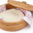 Tortillada - 10 Inches Tortilla Warmer/handcrafted Basket Made of Rattan incl. 100% Cotton Towel