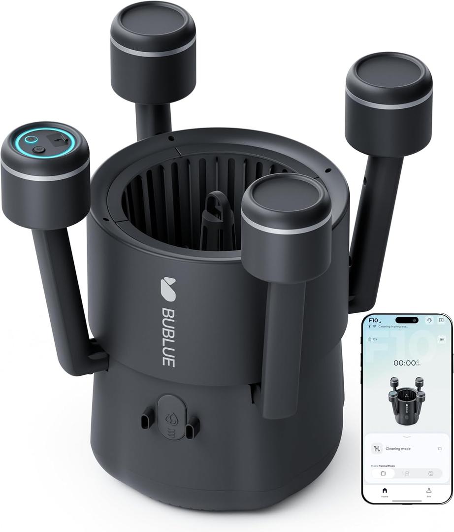 (2026 New) BUBLUE F10 Automatic Pool Skimmer Robot,Robotic Pool Skimmer with 5L Filter, App Control,Powerful Suction,Dual Cleaning Modes, AI Navigation,Ideal for In-Ground & Above-Ground Pools,Black