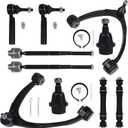MACEL 10 PCS RK80669 RK80670 Front Upper Control Arm Fit for 07-14 Cadillac Escalade/ESV/Tahoe/XL 1500, 07-13 EXT/Chevy Avalanche/Silverado 1500/GMC Sierra 1500/Yukon w/Ball Joint, Sway Bar Link
