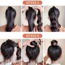 IOVOIMMSL 2 Piece Braid Wig Hair Piece Wavy Curly Scrunchies Synthetic Chignon Ponytail Hair Extensions Thick Updo Hairpieces for Women (Dark Chestnut Brown)