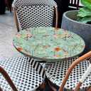 Vintage Garden Round Tablecloth  Fitted Circle Table Cover with Elastic Edge, Waterproof & Washable Polyester Table Cloth for 43" to 54" Indoor/Outdoor Tables