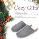 Men's Scuff Slippers with Memory Foam, Faux Suede Open Back House Slip-ons, Non-slip Indoor/Outdoor Soles, Unique Gifts, Sizes 8-15 (Gray)