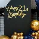 Happy Birthday with 0-9 Numbers Sign for Backdrop - Glitter Felt Custom Age Happy Birthday Decal for Balloon Arch Birthday Decorations Baby Shower - Gold