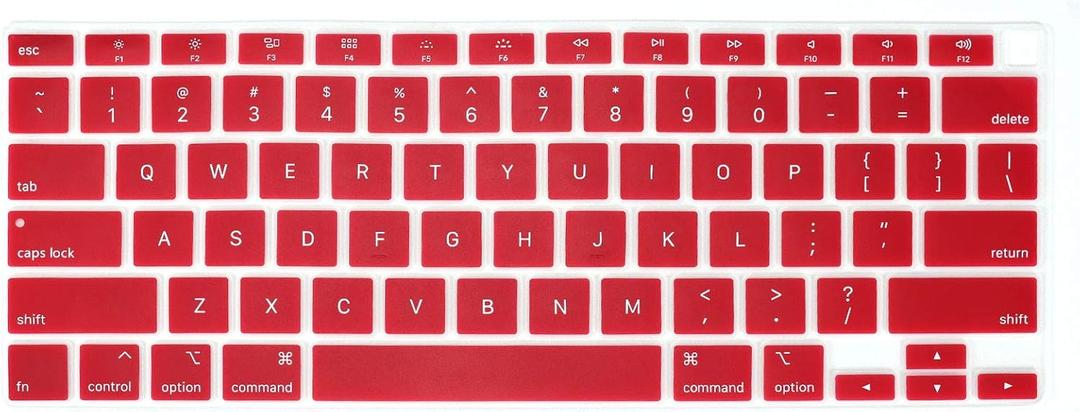 Se7enline Compatible with MacBook Air 13 inch Keyboard Cover 2018/2019/2020/2021/2022/2023/2024 Soft Silicone Protector for Mac Air 13 Inch M1 A2337/A2179 with Retina Display Keyboard Skin, Wine Red