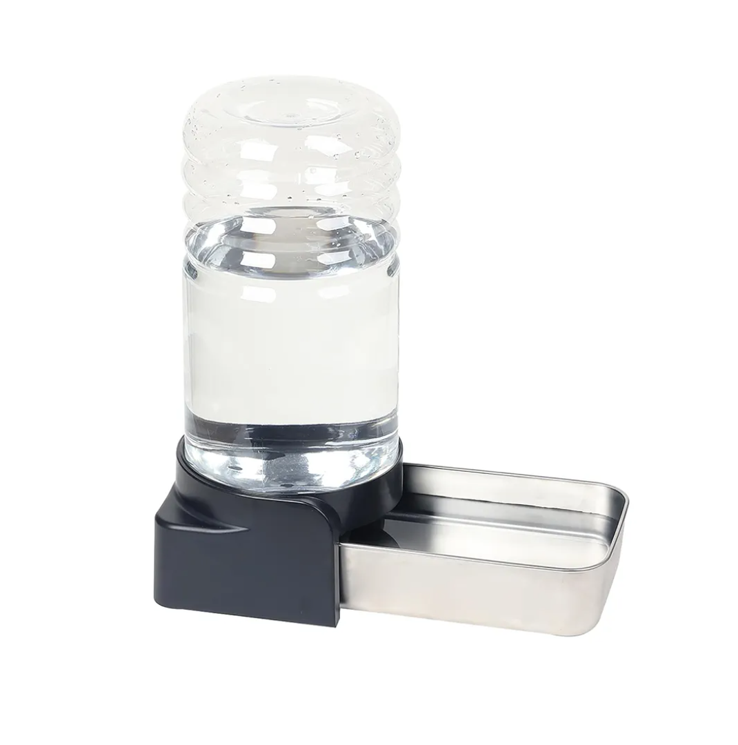 PAKEWAY Automatic Gravity Cat Water Bowl Dispenser - 1 Gal/3.8L Stainless Steel Large Capacity Waterer, for Cats & Small to Medium Dogs