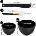 4Pcs Silicone Mixing Bowl DIY Hair Color Mixing Bowls for Home Salon Spa Face Skin Applicator Bowl, Black