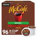 McCafe Premium Roast Decaf Coffee, Single Serve Keurig K-Cup Pods, Decaffeinated, 96 Count (4 Packs of 24), BB 2026-12-17