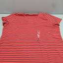 Nautica Womens Easy Comfort V-Neck Striped Supersoft Stretch Cotton T-Shirt (XX-Large, Rose Coral)