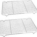 Cooling Baking Rack Pack of 2, 16.6" x 11.5", Stainless Steel Cooling Racks for Cooking Baking Roasting Grilling Drying, Dense Wires & Smooth Edge, Easy to Clean, Silver