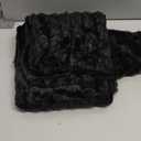 All Smiles Couch Decorative Throw Pillow Covers 12X20 Set of 2 Faux Fur Plush Soft Fluffy Lumbar Cushion Case Cozy Fuzzy Striped Pillowcase Home Decor for Bed Sofa Living Room,Black