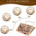 Tektalk Convertible Jigsaw Puzzle Board, Two-Way Use Adjustable Puzzle Table with Cover & 4 Colored Sorting Trays, 4-Tilting-Angle Wooden Plateau, for Up to 1000 Pieces