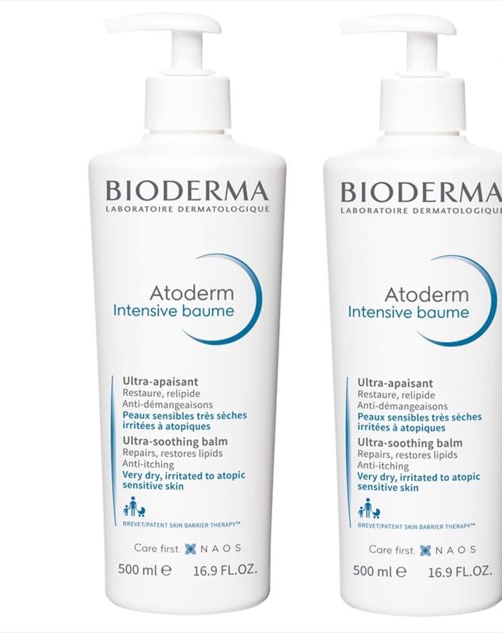 Bioderma Atoderm Intensive Balm, Hydrating Balm for Dry to Atopic Sensitive Skin, Face & Body Moisturizer with Ultra Soothing Anti-Itching Formula, Fragrance-Free, Non-Greasy & Non-Sticky for Family (16.9 Ounce (Pack of 2)) Bioderma Atoderm Intensive Balm, Hydrating Balm for Dry to Atopic Sensitive Skin, Face & Body Moisturizer with Ultra Soothing Anti-Itching Formula, Fragrance-Free, Non-Greasy & Non-Sticky for Family (16.9 Ounce (Pack of 2))