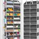 Over the Door Organizer 5 Tiers, Extra Large Behind Door Storage of 10 Compartments, 80 lbs Weight Capacity Over Door Organizer, Door Hanging Organizer for Closet, Diaper Organizer, Room storage | Behind Door Storage, Over Door Organizer, Room storage (Gray)
