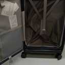 HotWay 24 Inch Expandable Checked Luggage with Cup Holder, Hardside TSA Approved Luggage with Spinner Wheels, Top Opening Suitcase For Travel, Black