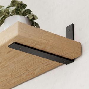 6-Pack Heavy Duty 10-Inch Black Shelf Brackets, L Shelf Bracket 10 Inch for Floating Shelves, 1/5-Inch Thick