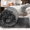 Blunique Heated Blanket Electric Blanket Queen - Fast Heating Blanket Throw Dual Control Double Sided Sherpa with 6 Heating Levels & 1-10 Hours Auto Off, Mashine Washable, 84 x 90 Inches, Grey