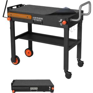 Grill Table, Blackstone Griddle Stand, Grill Carts Outdoor With Wheels, Used for Blackstone Griddle And Weber, Foldable Quickly Ninja Grill Stand Suitable for Travel/Camping (32"D x 17"H)
