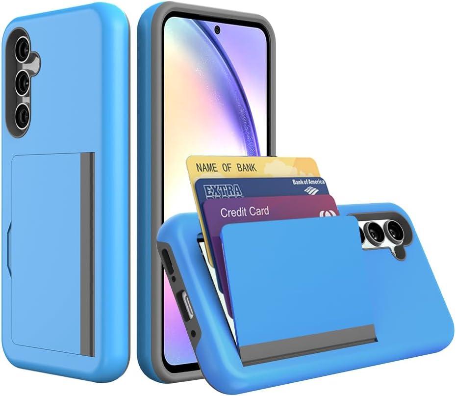 Galaxy A54 Case with Card Holder, Credit Card Slot Protective Wallet Case for Samsung Galaxy A54 - Blue