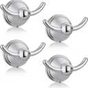 FILTA Bathroom Towel Hooks, Polished Chrome Robe & Towel Hooks for Wall Mounted, Traditional Towel and Robe Hooks for Hanging Towels, Bath Towel Holder for Shower(4 Pack)