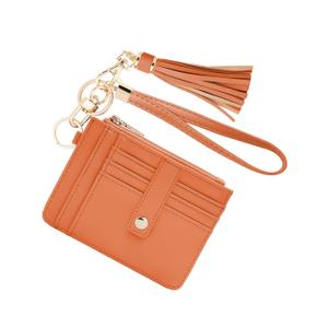 KNGITRYI Small Wristlet Wallets for Women RFID Credit Card Holder Wallet Keychain Wristlet Wallet Credit Card Wallets for Women (Coral)