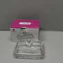 6.5'' Clear Glass Butter Dish with Handled Lid,Classic 2-Piece Design Butter Keeper For Countertop,Dishwasher Safe