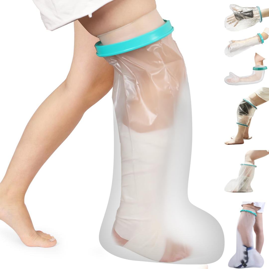 Cast Covers for Shower Leg, Waterproof Cast Cover for Showering, Cast Protector for Shower Leg Adult, Shower Boots for Foot after Surgery, Knee, Ankle, Foot (Diameter - 7.9")