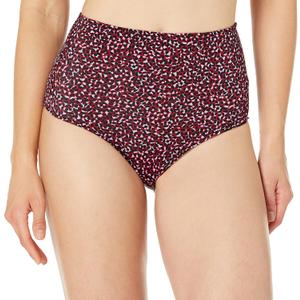 Amazon Essentials Women's High Waist Swim Bottom (Available in Plus Size) (3X, Brick Red Leopard)