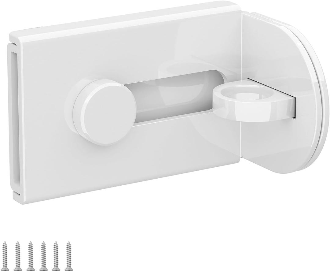 Sliding Door Lock, 90 Degree Door Hasp Latch Lock, Stainless Steel Security Right Angle Padlock with Screws for Push/Sliding/Barn Doors (1PC, White, Large)