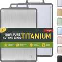 Titanium Cutting Boards for Kitchen Chopping Board with Handle Large Big Small Kitchen Meat Butcher Block Double Sided Pure Titanium and Wheat Straw PP Not Wood Bamboo Plastic Teak Grey/White