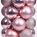 30ct Christmas Ball Ornaments, 2.36" Shatterproof Christmas Tree Decorations, Perfect Hanging Ball for Indoor/Outdoor Holiday Wedding Party Decor (Rose Gold)