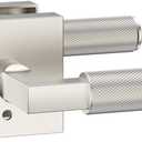 Asidrama 1 Pack Brushed Satin Nickel Privacy Door Handles, Door Lever with Door Knobs Indoor for Bedroom or Bathroom, Heavy Duty Door Handles Interior with Locks for Left Right Sided Doors