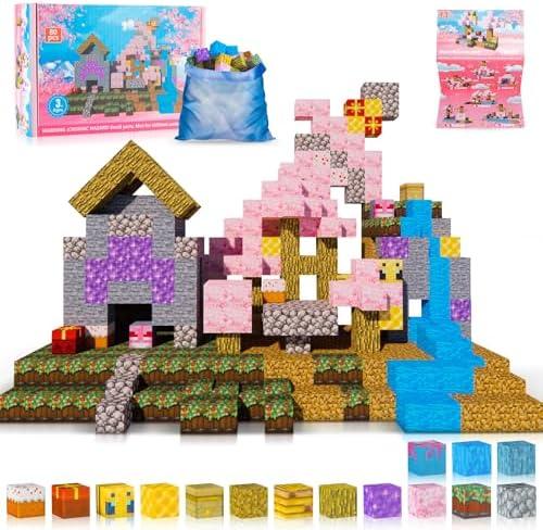 Building Blocks Toy,3D Magnet Building Blocks,80pcs Magnet Cubes Kids Toys,Sensory STEM Toys for 3-5 4-6 5-7 6-8 8-10 10-12 Year Old Boys Girls Christmas Birthday Gifts Travel Outdoor Kids Games