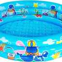 3 Rings Kiddie Pool for Toddler, 48”X12”，Kids Swimming Pool, Inflatable Baby Ball Pit Pool, Small Infant Pool (Blue)