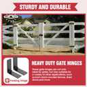 Heavy Duty Gate Hinges, 270 Adjustable Fold-Flat Hinges for Wooden Fence, Barn Door, Shed & Outdoor Gates(2, Black)
