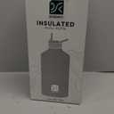 Insulated Water Bottle | Thickened Stainless Steel Vacuum Metal | Portable Sports Half Gallon Large Water Jug for Gym and Hiking with Straw, Carrier Bag, Handle Strap | BPA-Free 64 oz (Black-Cyan)