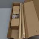 Ceramic Curtain Rods for Windows 18 to 55 Inch,1 Inch Adjustable Telescoping Drapery Rod Heavy Duty Window Treatment Single Curtain Rod Set for Bedroom,Gold Green