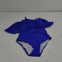 Tempt Me Women One Piece Off Shoulder Lace Swimsuits Ruffle Flounce Hollow Bathing Suits (Small, Royal Blue)
