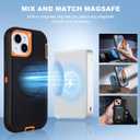 Defender for iPhone 14 Case with Belt Clip Holster, [Compatible with MagSafe] Heavy Duty Rugged Shockproof Anti-Drop Full Body Protective Case for iPhone 14 6.1 Inch (Black+Orange)