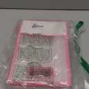 Aliceset 12 Pcs Clear Plastic Gift Bag with Die Cut Handles Valentine's Day Reusable PP Favor Bag with Ribbon for Wedding Bridal Birthday Baby Shower Party Small Business, 7x10x3.15 Inch(Pink)