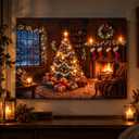 Artiluxy Christmas LED Canvas Wall Art, 24x18in, Lighted Tree with Timer