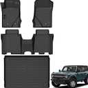 Auxko All Weather Floor Mats Cargo Mat Fit for Ford Bronco(Not Sport) 4Door 2021-2024 2025 TPE Rubber Liners Set Bronco Accessories All Season Guard Odorless Anti-Slip Floor Mats Black