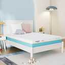 MLILY JAMA 6 Inch Kids Full Size Mattress, Memory Foam Medium Firm, Made in The USA of US Foam and Global Materials,CertiPUR-US Certified, 75x54x6,Blue