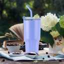 VEGOND 30 oz Insulated Stainless Steel Tumblers with lid and straw Bulk Pack Double Wall Vacuum Coffee Mug with Non-Slip Silicone Base, Sweat Proof Powder Coated Cup for Hot Cold Drinks, Blue 4Pack