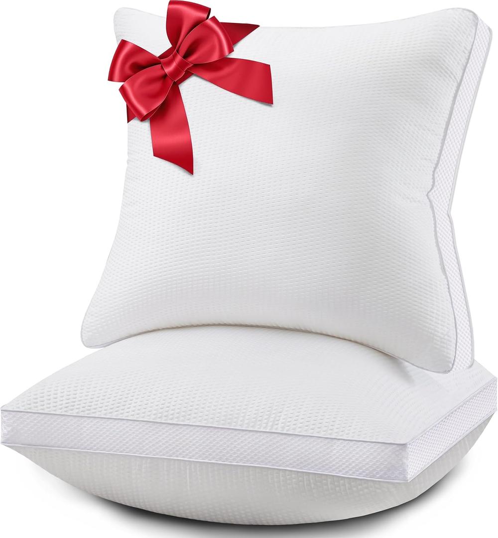 20x20 Premium Down Alternative Pillow Inserts, Set of 2  Ultra-Plush Throw Pillows with 100% Cotton Cover for Sofa, Couch & Bed  Luxury Machine Washable Cushions (White)