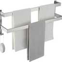 Double Towel Bar Towel Racks for Bathroom, Bath Towel Holders Wall Mount, Stainless Steel Towels Shelves Towel Rail, 2-Tiers (Brushed Nickel, 24 Inches)