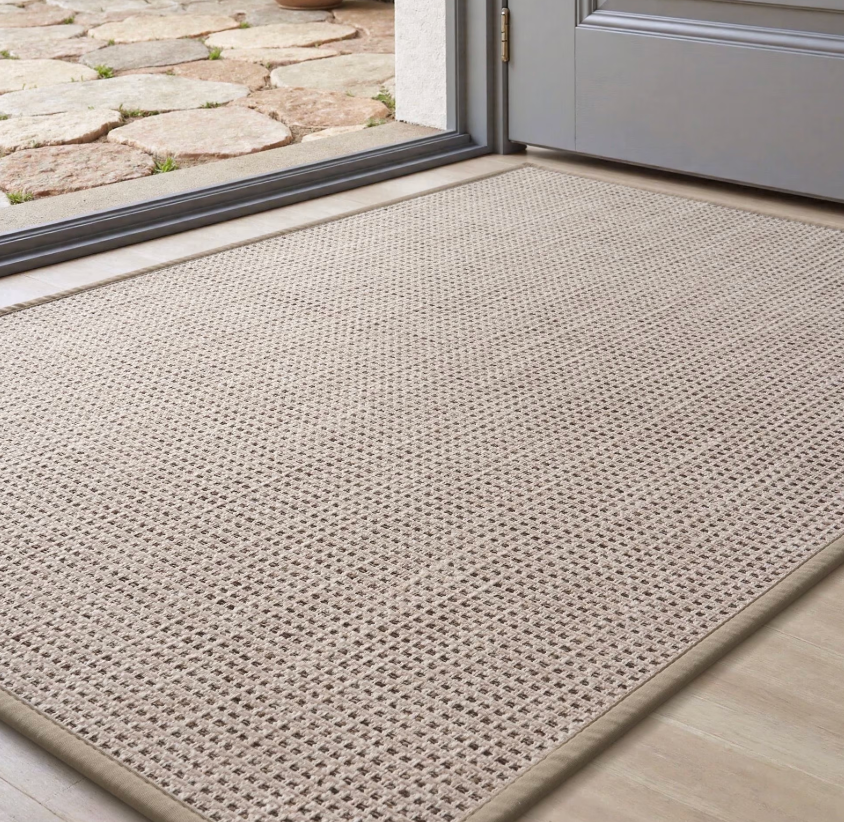 FEELHOME Door Mats for Inside Non Slip Rubber Welcome Mat for Inside Low-Profile Dirt Trapper Indoor Door Mats for Entryway Absorbent Washable Entry Rug Floor Mats Beige