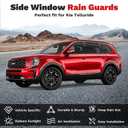 Canvcle Telluride Rain Guards - Window Visors for Kia Telluride 2020-2025 2026, Outside-Mount Tape-On Side Window Wind Deflectors for Telluride Accessories, Vent Visors Shades Rainproof 4PCS